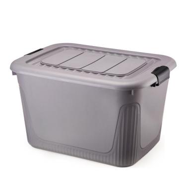 Imagem de Caixa Organizadora Container 80 Trava/roda Plasnorthon Cor Cinza