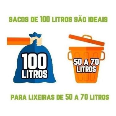 Imagem de Saco De Lixo 100 Litros 100 Un Preto Reforçadíssimo