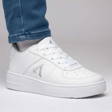 Imagem de Tênis Infantil Masculino Preto Branco Escolar Conforto Garantido Aprov