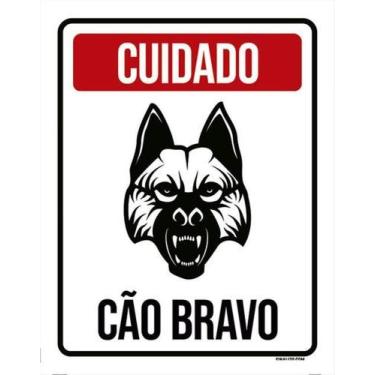Imagem de Kit 10 Placas Cuidado Cão Bravo Ml1005 27X35 - Sinalizo