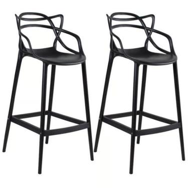 Imagem de Kit C/ 2 Banquetas Allegra Masters 100% Polipropileno Preta