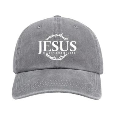Imagem de Boné De Beisebol Unissex Ajustável Com Coroa De Jesus, Estilo Urbano P