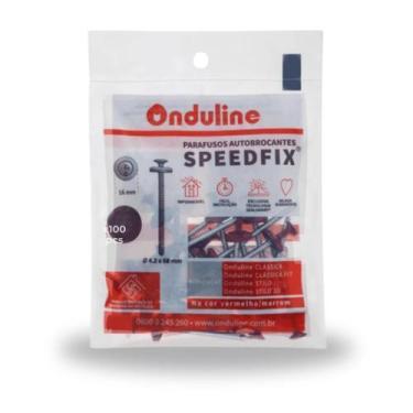 Imagem de Kit Parafusos Speedfix para Telha Ecológica Onduline Vermelho 100 Un