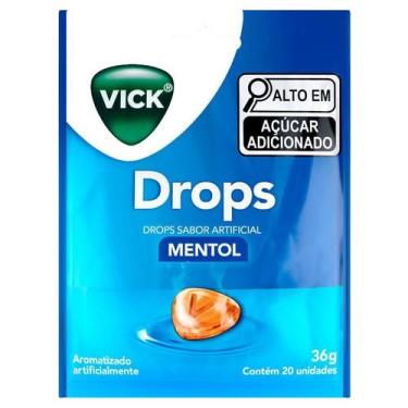 Imagem de Drops Vick Pastilhas Sabor Mentol 1 Envelope 20 Drops