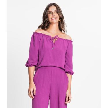 Imagem de Blusa Feminina Ciganinha Rovitex Roxo, GG, Roxo