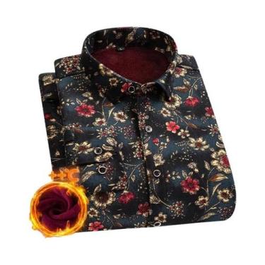 Imagem de Camisa Masculina plus Size De Manga Longa Grossa E Quente 7XL 8XL, Fle