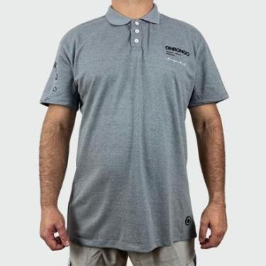 Imagem de Polo Onbongo Piquet Plus Size Cinza-Masculino