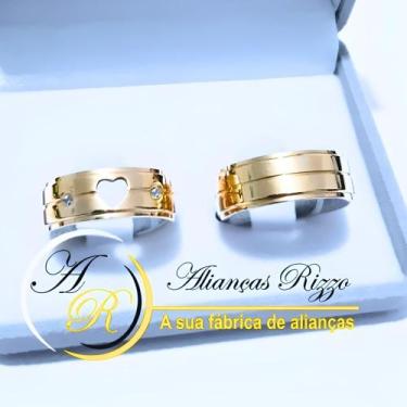 Imagem de Par de Alianças em Moeda antiga Coração, Modelo Exclusivo Pronta Entre