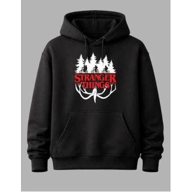 Imagem de Blusa De Frio Stranger Things Moletom Adulto Unissex - NM KIds, Preto,