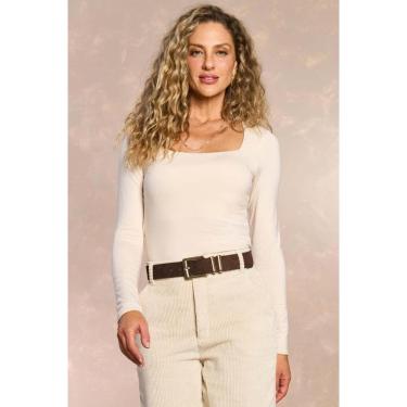 Imagem de BLUSA MANGA LONGA DOCE TRAMA DECOTE QUADRADO FEMININA-Feminino