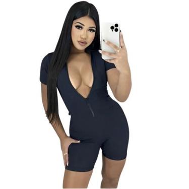 Imagem de Macaquinho Virgínia Feminino Premium Moda Gringa Com Zíper Academia Fi