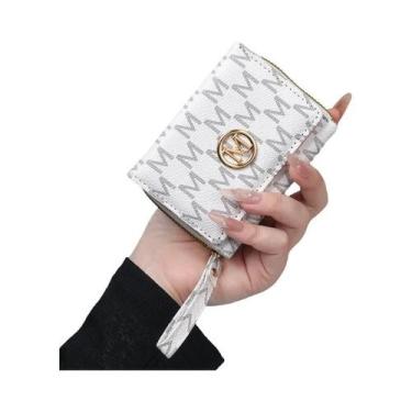 Imagem de Carteira Feminina Curta De Couro PU Com Múltiplos Slots Para Cartões E