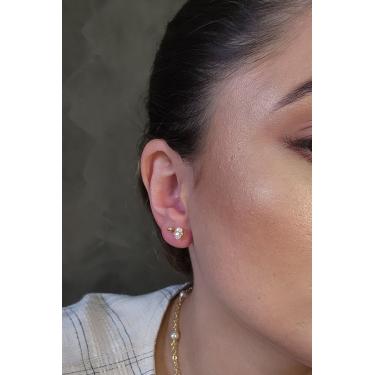 Imagem de Brinco Zircônia Oval Banhado em Ouro 18k