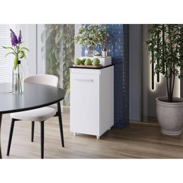 Imagem de Armário Multiuso Zoe 1 Porta Compacto para Cozinha e Área de Serviço Branco Mobília Decor