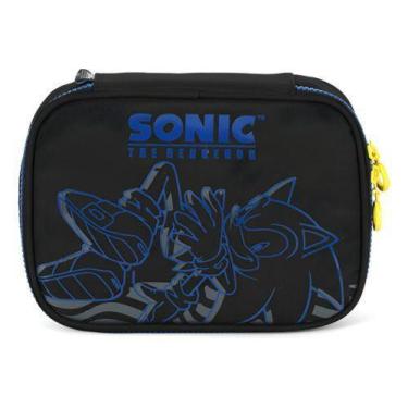 Imagem de Estojo 100 Pens Grande Box Escolar Juvenil Sonic Original - Luxcel