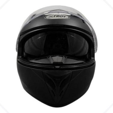 Imagem de Capacete Moto Ebf Xtroy Com Óculos Interno Fumê + Narigueira, Preto Fo