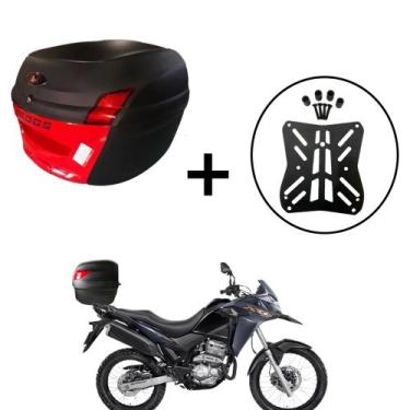 Imagem de Baú Bauleto 34 Litros AWA Pross + Bagageiro XRE 300 2010+, Vermelho