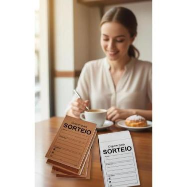 Imagem de 2x 10 Blocos 100 Fls Cupom Sorteio 7x10cm Preto - Congratulations Stor