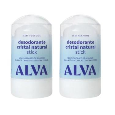 Imagem de 2 Desodorantes Cristal Stick Vegano Alva - 60g
