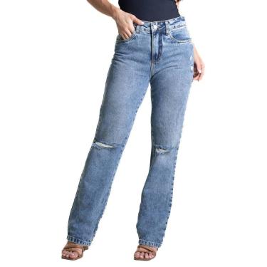 Imagem de Calça Jeans Sawary Reta - 282486 - Azul medio 42-Feminino