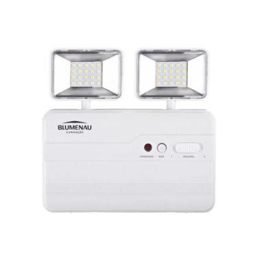 Imagem de Luminária De Emergência Bloco Autônomo Led Blumenau 2 Faróis 10w Bivol