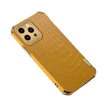 Imagem de Capa De Silicone Com Revestimento De Couro De Crocodilo Para iPhone 16