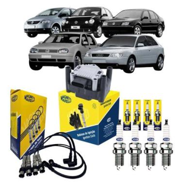 Imagem de Bobina + Cabo + Vela Ignicao Fox Gol Golf 1.0/1.6 8v Ea111 Conector 4 
