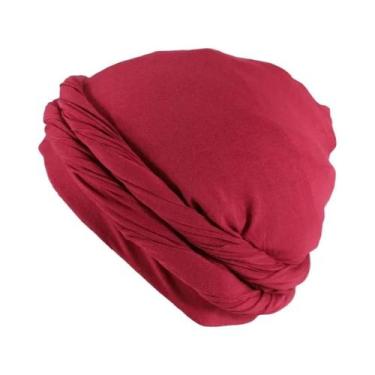 Imagem de Turbante Masculino Vintage De Cetim Modal Elástico Para Cabelo/Acessór