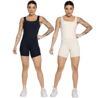 Imagem de KIT 2 Macaquinho Smart Serra e Mar Decote Em U Roupa Para Treino Academia Moda Fitness...