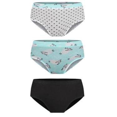 Imagem de Calcinha Lobinha Infantil Estampada 18110-089 C/3, Sortido 0908, PP