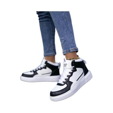 Imagem de Tênis Casuais Masculinos Respiráveis De Couro Brancos, Sapatos Versáte