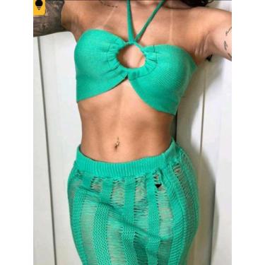 Imagem de Saida de praia conjunto de tricot e croche - VALERIAMODAPRAIA, Verde, 