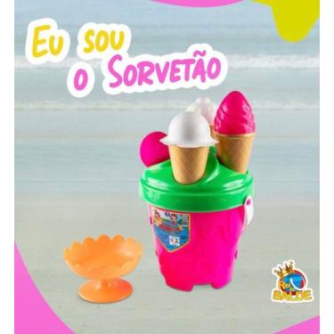 Imagem de Balde brinquedo de areia /praia - Rei Do Balde, Rosa, m