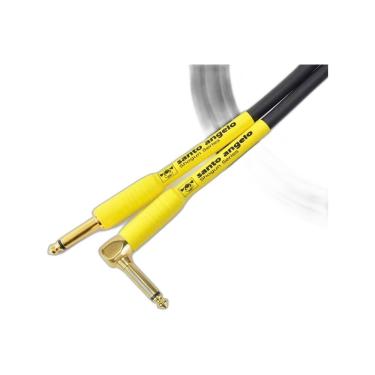 Imagem de Cabo de Guitarra Shogun 0,75MM P10-P10 90o 6,10M Conector Banhado a Ouro 18K Preto Santo Angelo