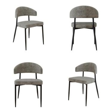Imagem de Cadeira Bless Fixa com 4 Pés 55 x 52,5 x 77,5 cm com 4 Unidades Marrom