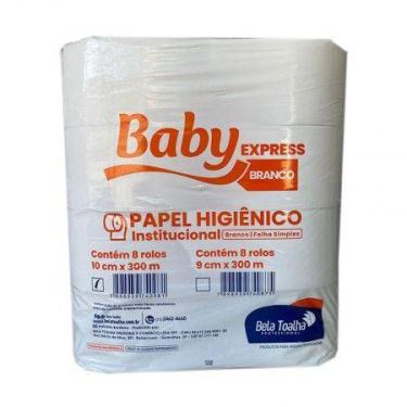Imagem de Papel higiênico rolão branco Plus 10x300 com 8 rolos - Baby