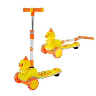 Imagem de Patinete Patinho Feliz Radical Infantil Dobrável 3 Rodas Com Luz Led D