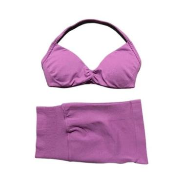 Imagem de Conjunto De Ginástica Feminino De 2 Peças Sem Costura Com Alças, Leggi