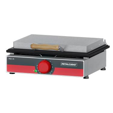 Imagem de Sanduicheira Prensa Grill Elétrica Simples Lisa Metalcubas MGE 45 2400W 45 X 32,5 Profissional 220V