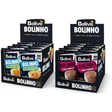 Imagem de Kit 20 Bolinho BELIVE Baunilha e Chocolate Zero Gluten 40g