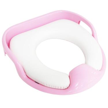 Imagem de Assento Sanitário Redutor Infantil Almofadado Acolchoado com Alça Portátil Rosa Brinqway BW-073RS