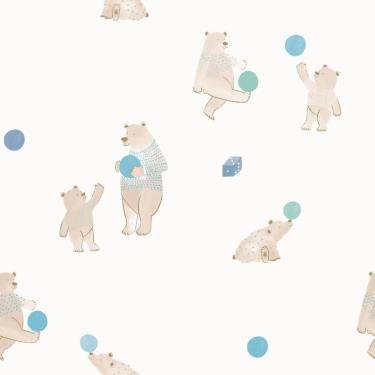 Imagem de Papel de Parede Coleção Brincar Ursos 3624 - Rolo: 10m x 0,52m