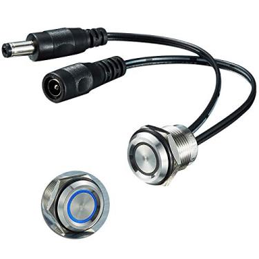 Imagem de Interruptor de toque Onsin, função de memória, interruptor de controle de três seções DC12V a 24V LED luz indicadora azul, para furo de montagem de 16 mm 3/5 " (preto) (16mm Segmentado controlo, Black)