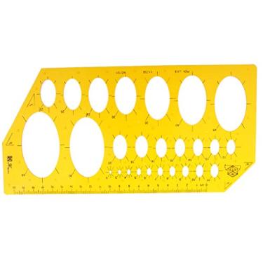 Imagem de Bonarty 1 peça de modelos de desenho de plástico para réguas geométricas, régua oval grande