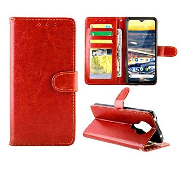 Imagem de YUNCHAO Caixa de telefone Para Nokia5.3 Horse Texture Leather Horizontal Flip Protective Case com titular e slots de cartão e carteira e moldura fotográfica capa para celular