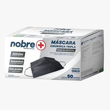 Imagem de Mascara cirurgica tripla com elastico - tecido preto - c/ 50und - Nobre