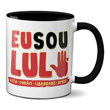 Imagem de Caneca Eu Sou Lula Luta União Liberdade Amor Mãozinha (Preta)