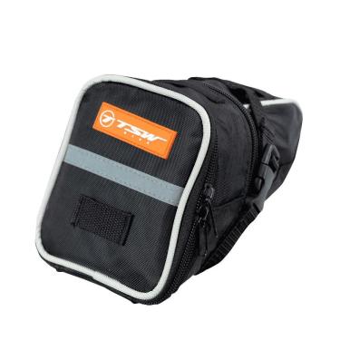 Imagem de Bolsa de Selim Mod 03 Mtb Nylon Faixa Refletidora Ziper duplo Preto TSW