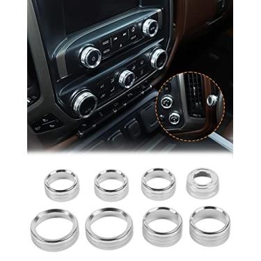 Imagem de JeCar Tampa de botão de controle de ar condicionado para console central para Chevy Silverado e GMC Sierra 2014-2018, prata