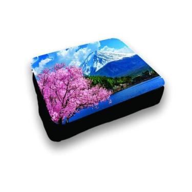 Imagem de Almofada Bandeja Para Notebook Laptop Personalizado Montanha Fuji Flor